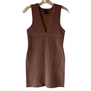 NEW House Of Harlow 1960 Brown Ribbed Dress
